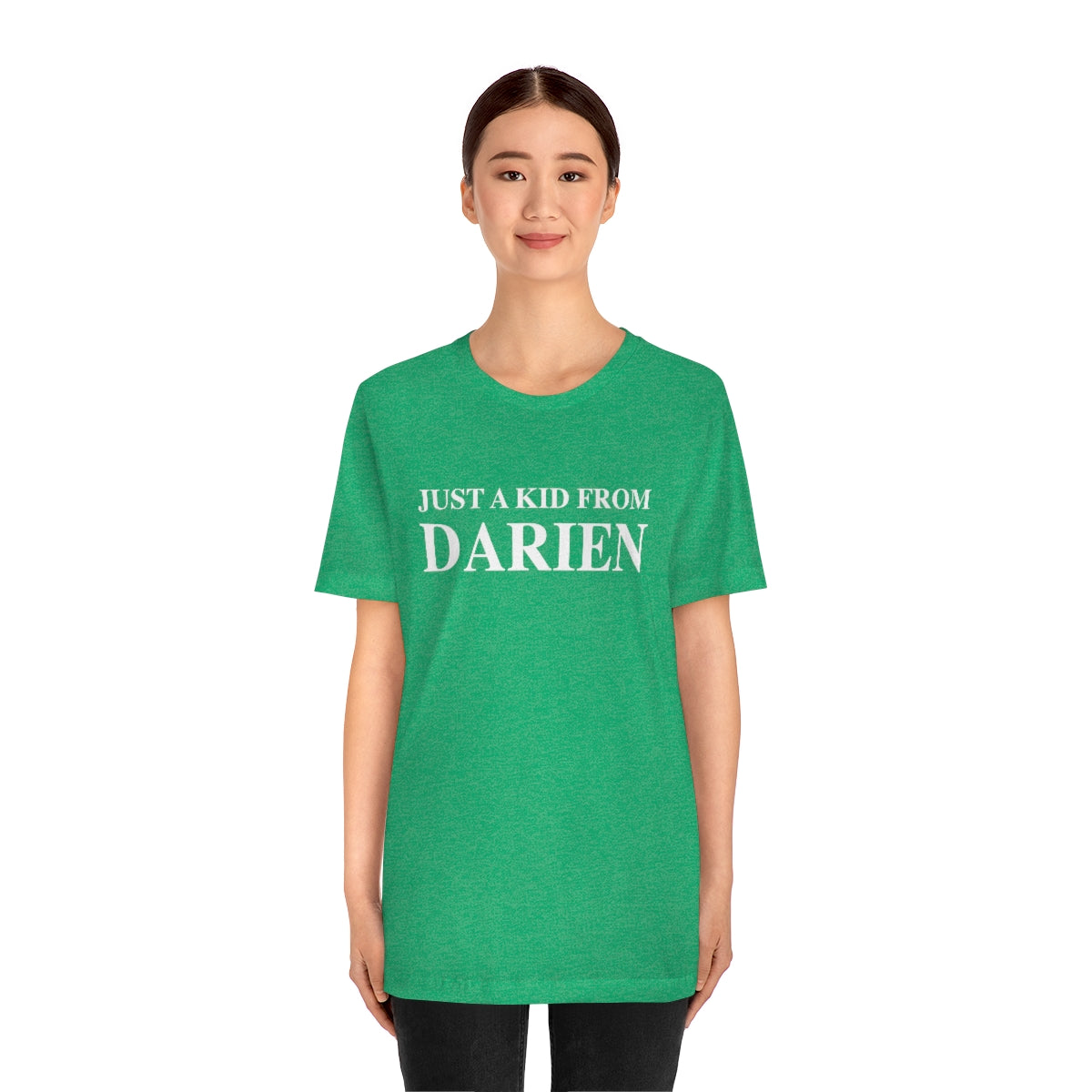 Just a kid from Darien Unisex Jersey Short Sleeve Tee