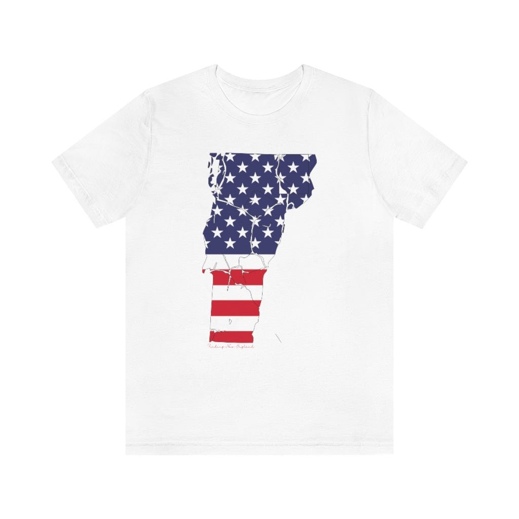 Vermont American Flag collection has tee shirts, mugs, reusable bags, and other apparel and gifts. All proceeds goes to help build the Finding New England brand and get our website up and going. Free shipping on all products. 