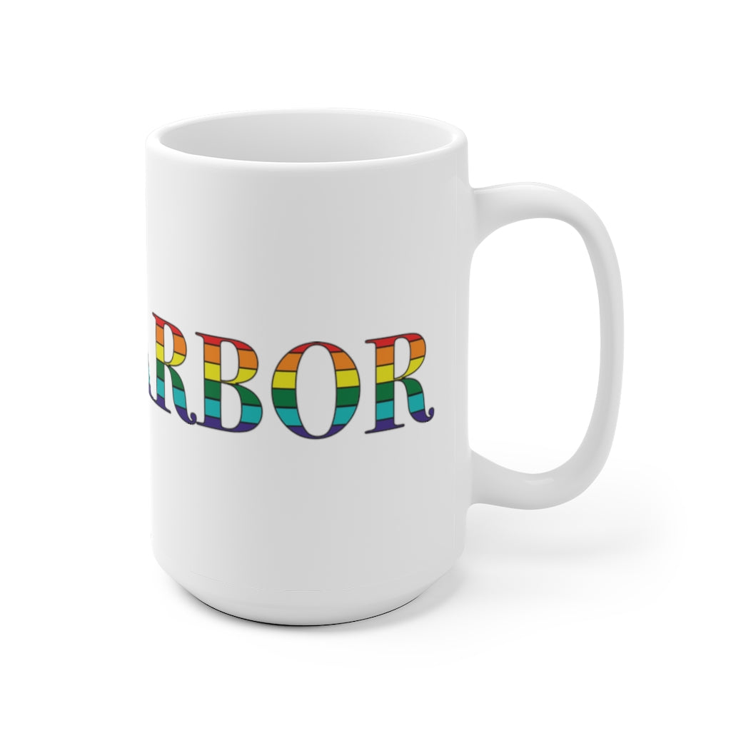 Bar Harbor Rainbow White Ceramic Mug