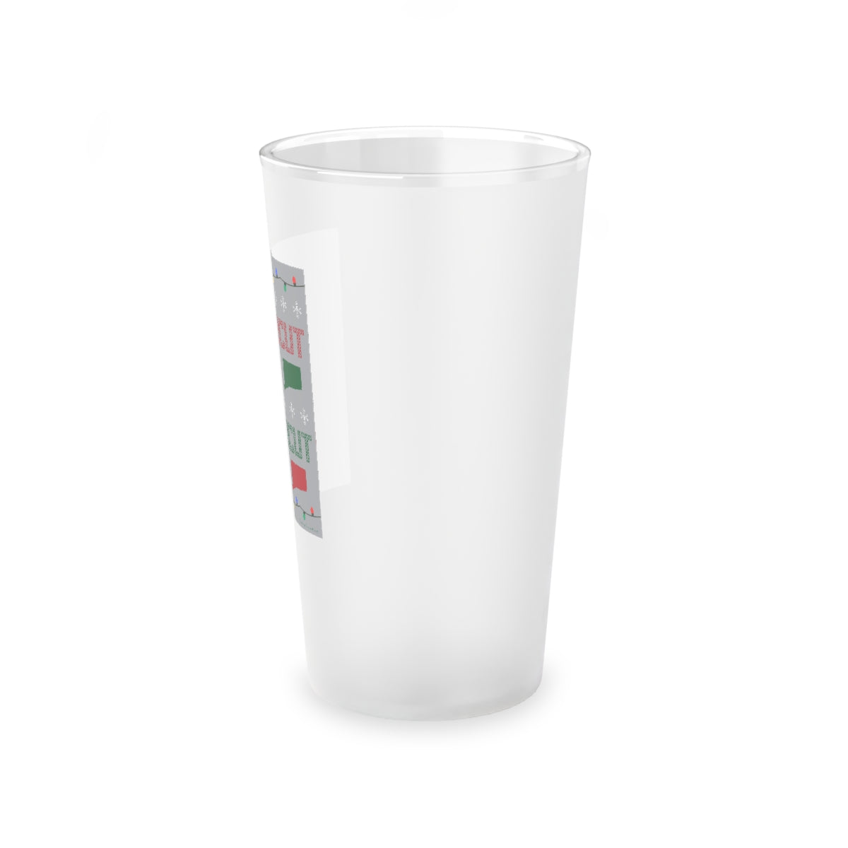 Connecticut Ugly Holiday Frosted Pint Glass, 16oz