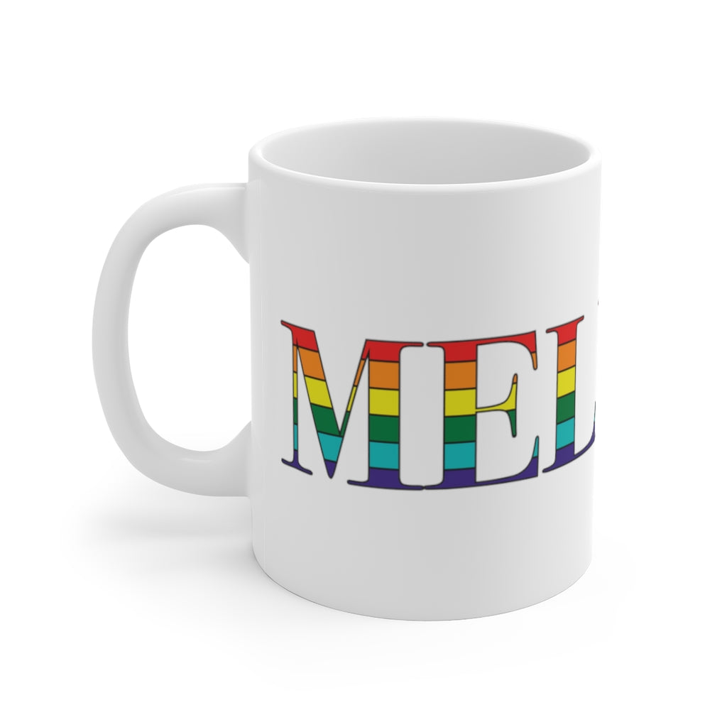 Melrose Rainbow White Ceramic Mug