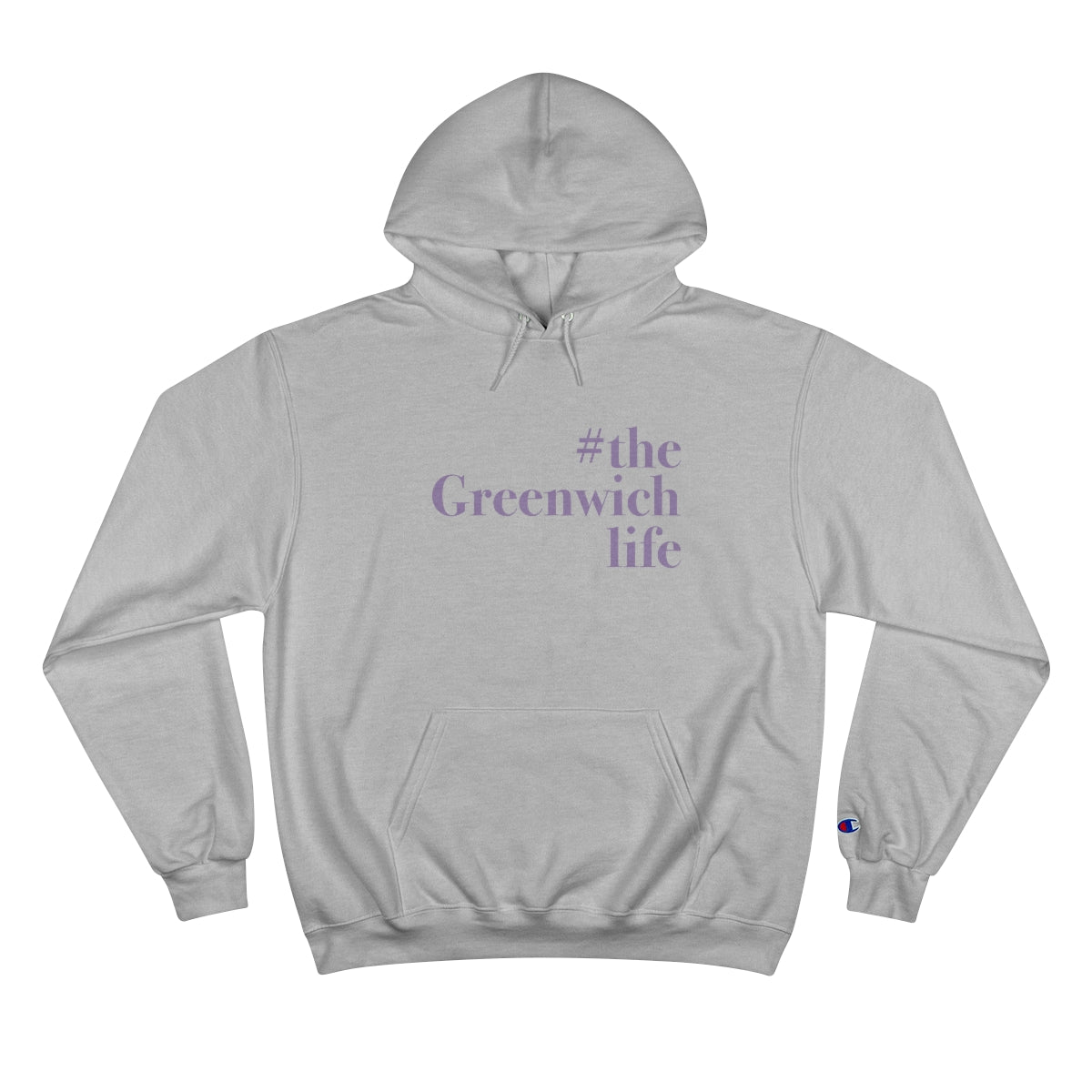 #thegreenwichlife Champion Hoodie (purple print)