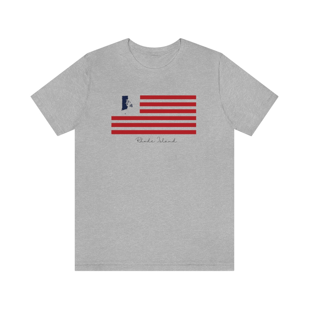 Rhode Island American Flag collection has tee shirts, mugs, reusable bags, and other apparel and gifts. All proceeds goes to help build the Finding New England brand and get our website up and going. Free shipping on all products. 