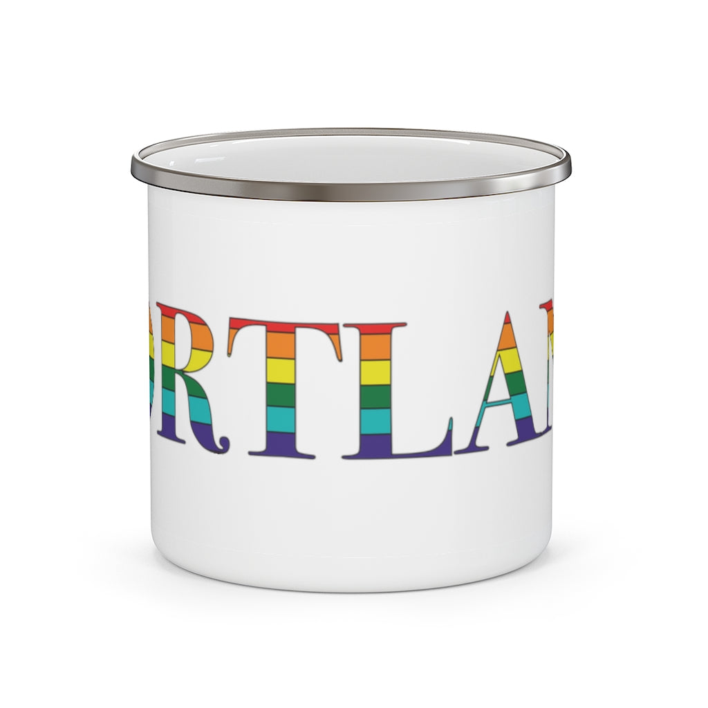 Portland Rainbow  Pride Enamel Camping Mug