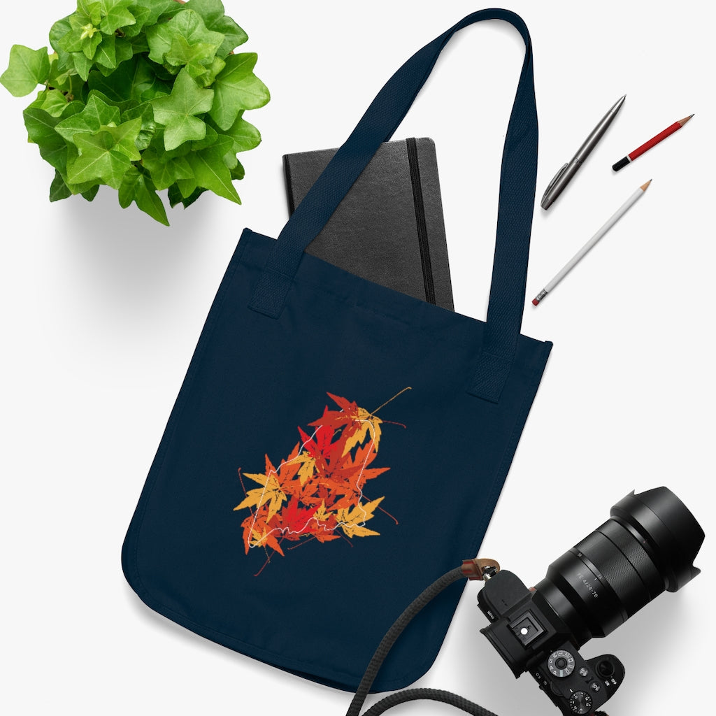 maine leaves tote bag