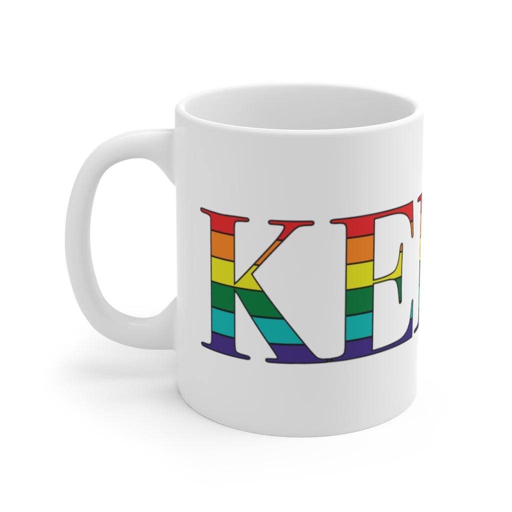 Keene Rainbow White Ceramic Mug