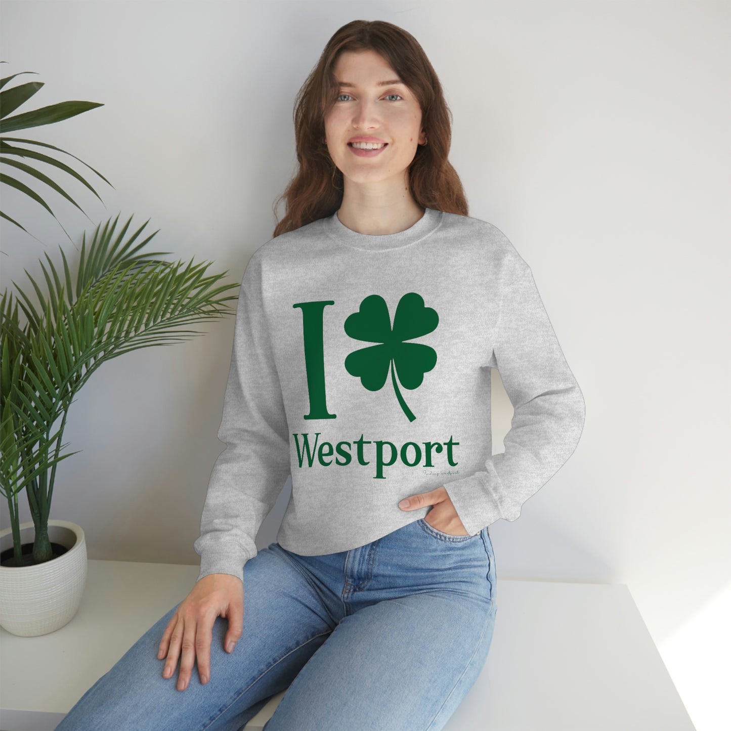 I Clover Westport (Green) Unisex Heavy Blend™ Crewneck Sweatshirt