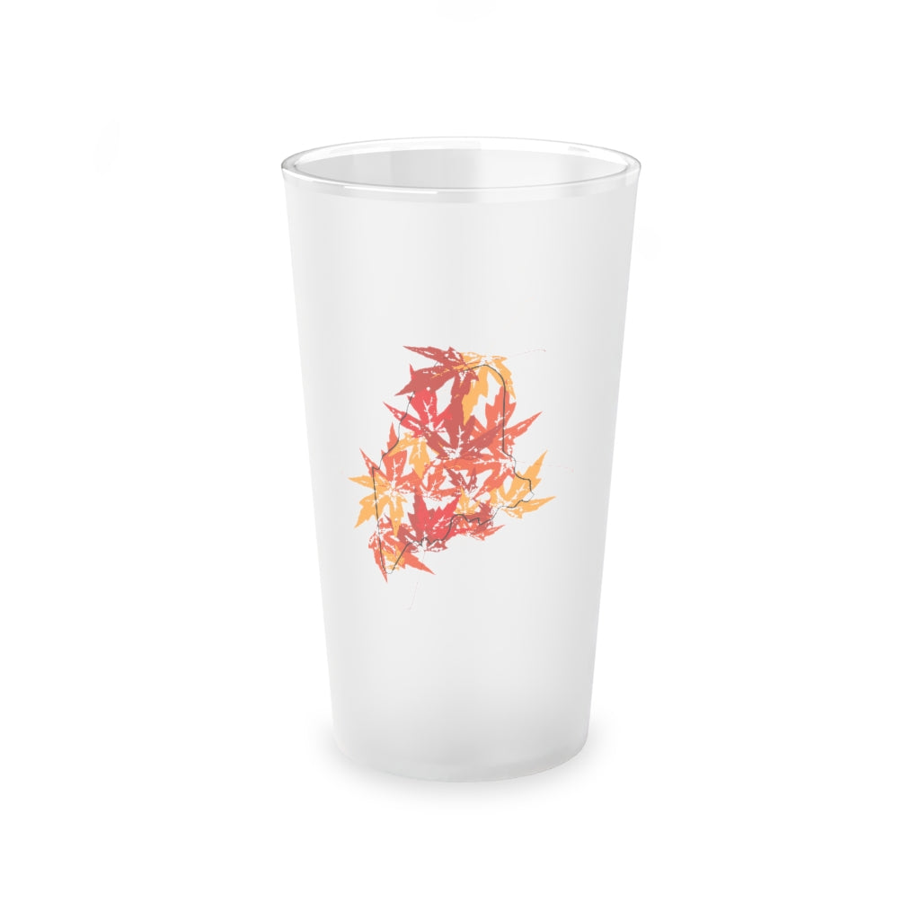 Maine leaves pint glass