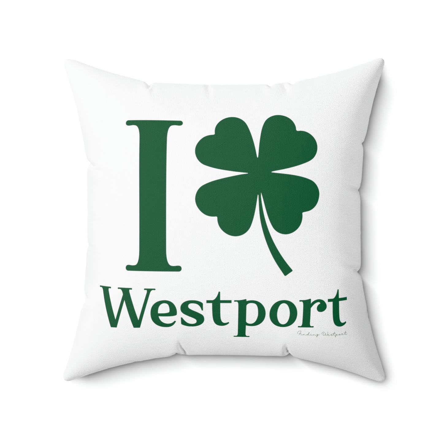 I Clover Westport (green) Spun Polyester Square Pillow