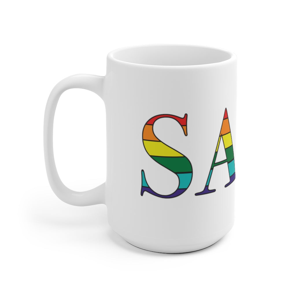 Saco Rainbow White Ceramic Mug