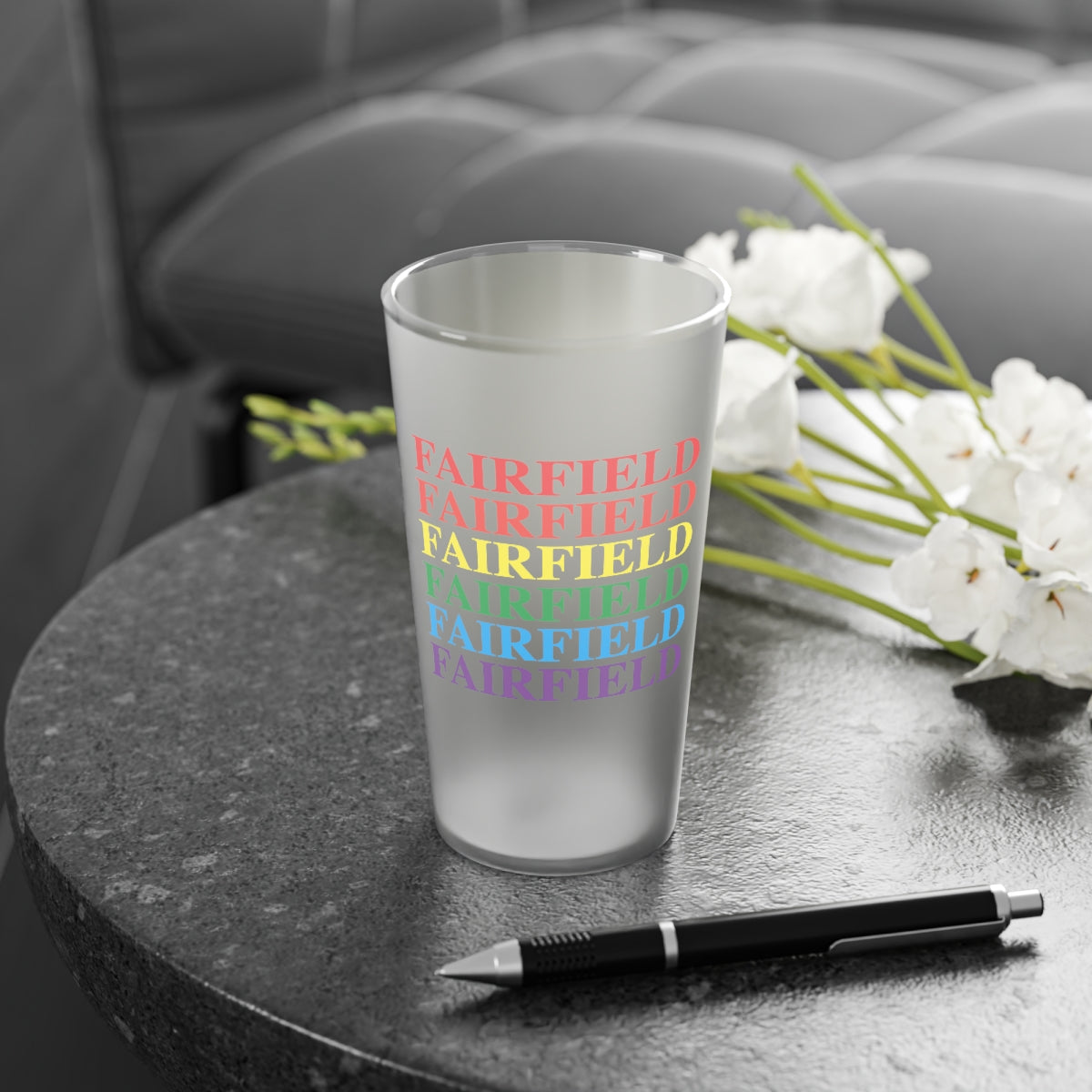 Fairfield Pride Frosted Pint Glass, 16oz