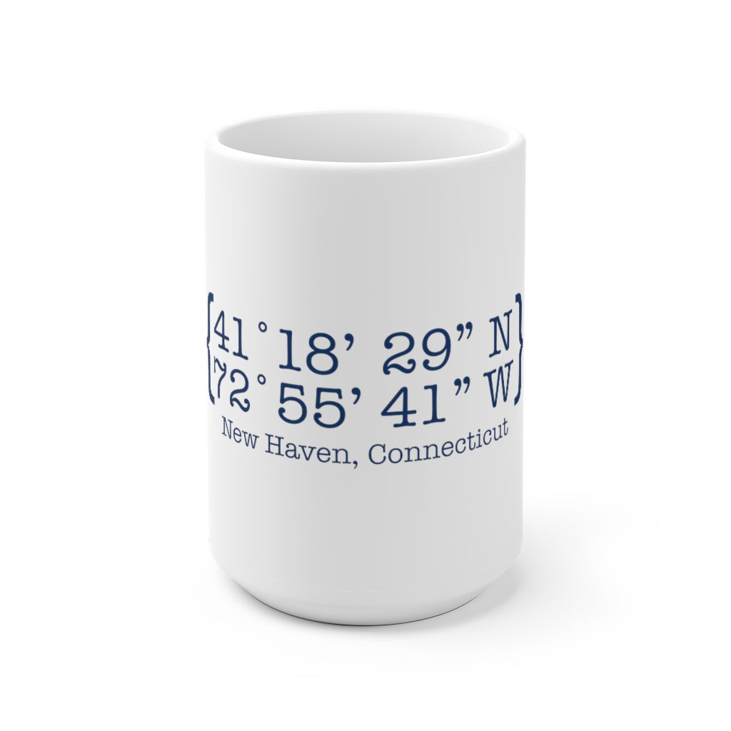 New Haven Coordinates White Ceramic Mug