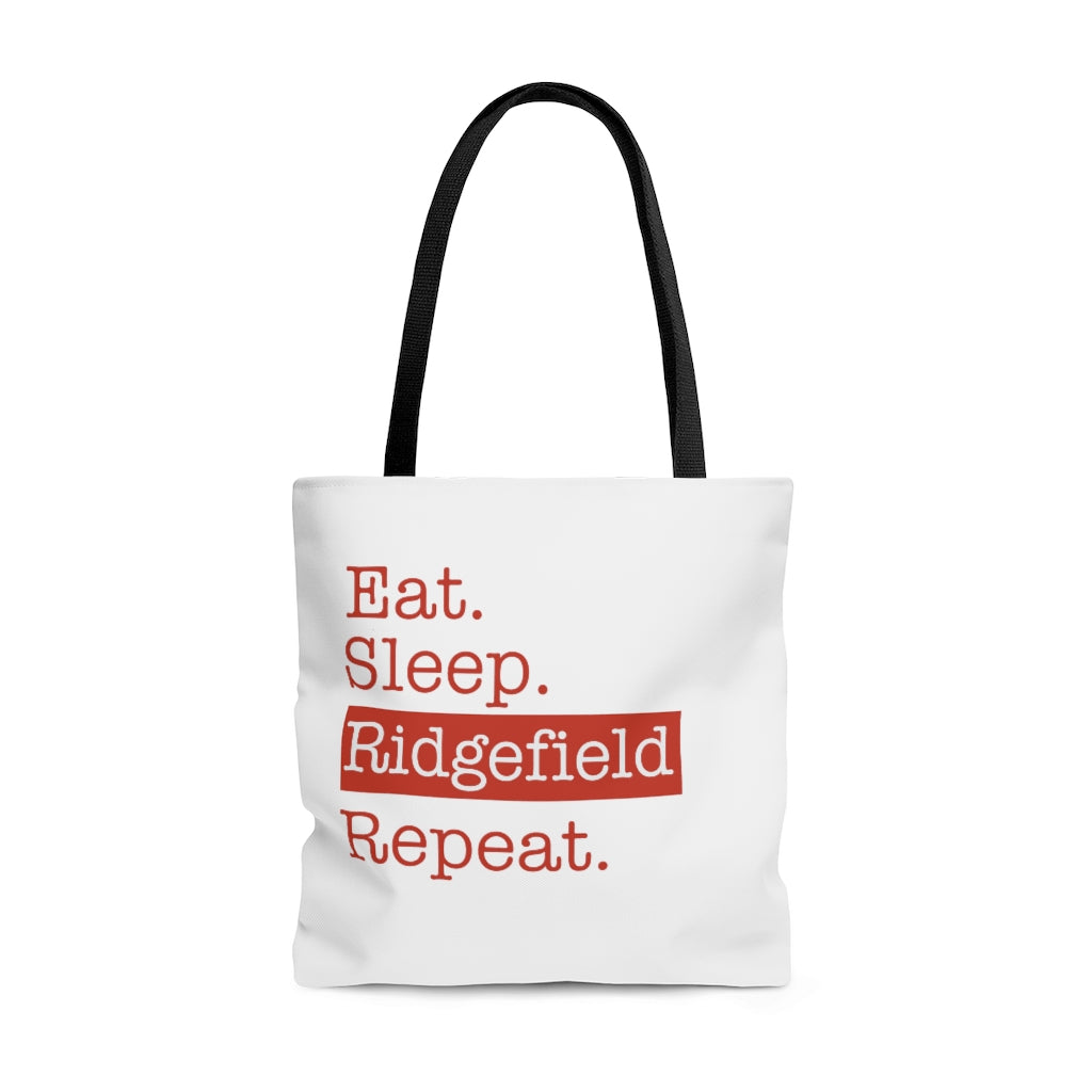 Eat. Sleep. Ridgefield. Repeat. AOP Tote Bag