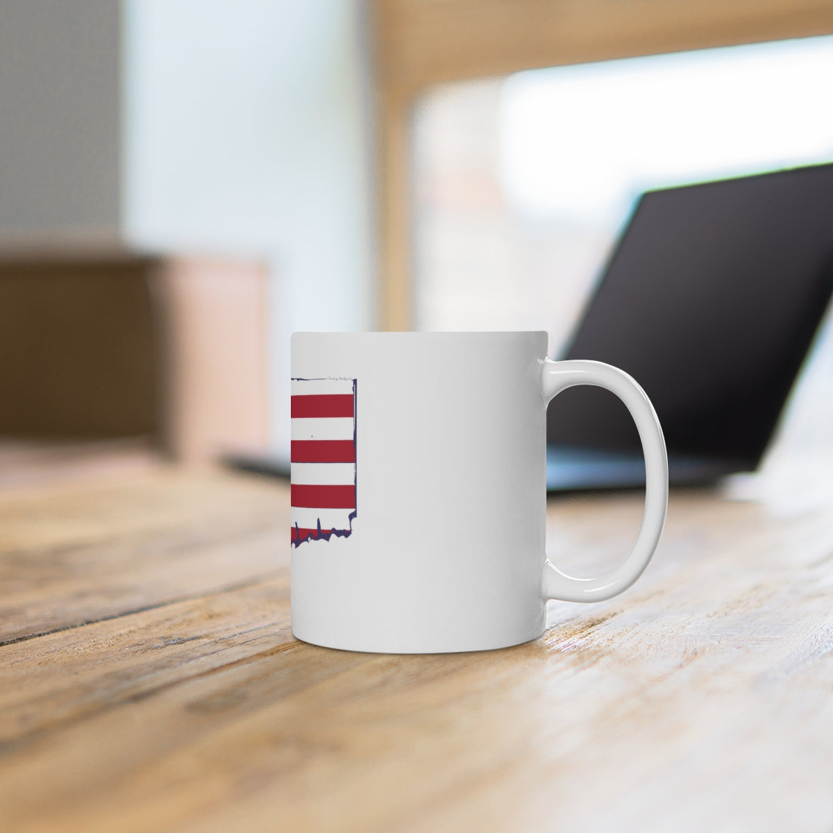 Minuteman Connecticut Flag  White Ceramic Mug