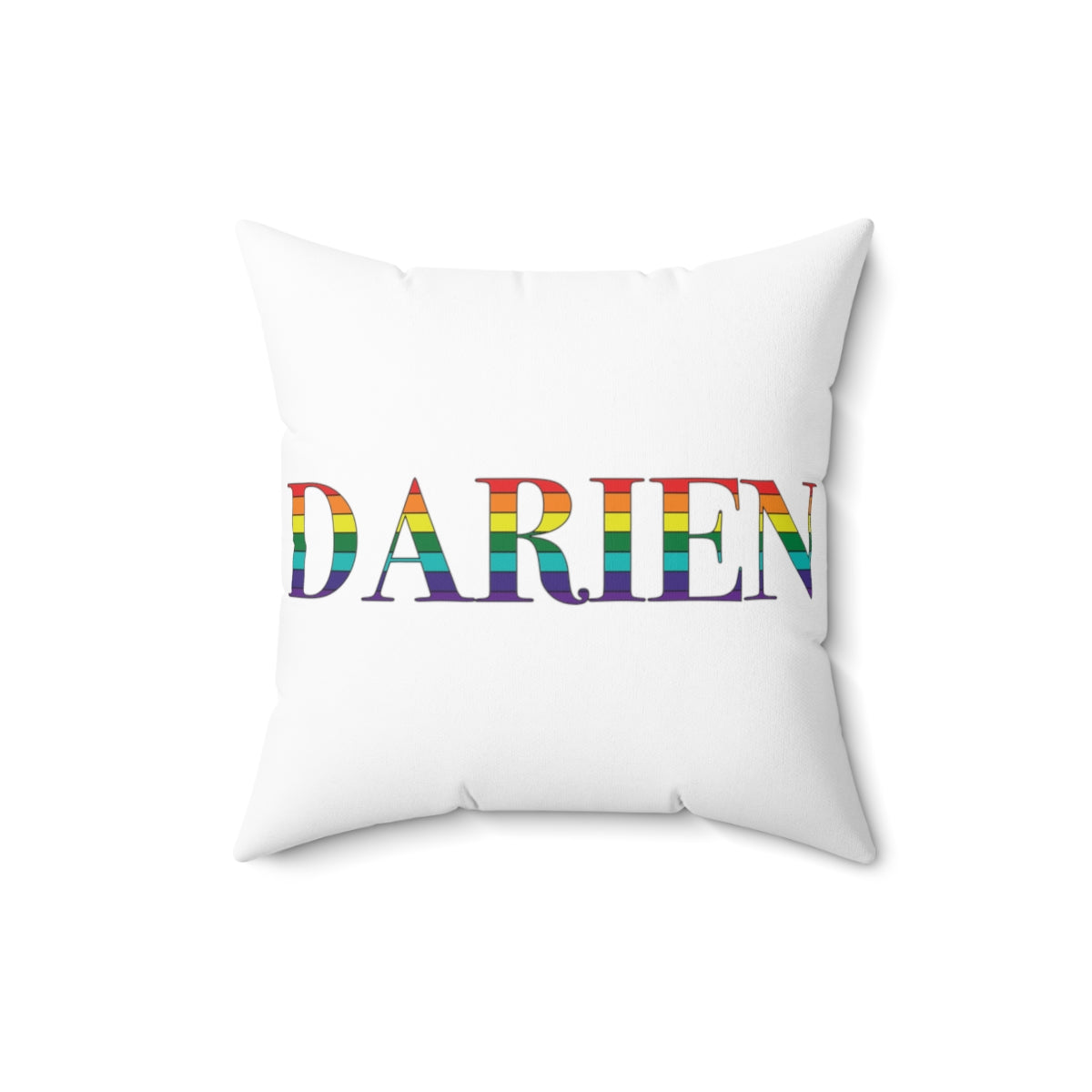 Darien connecticut pride and rainbow home decor pillow 