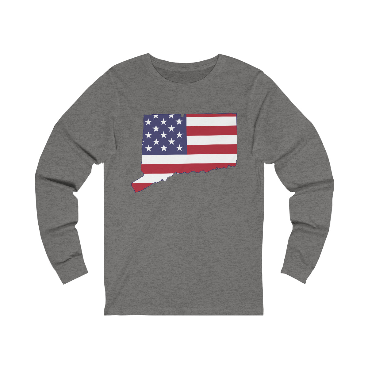 ct / connecticut american flag long sleeve tee shirt 