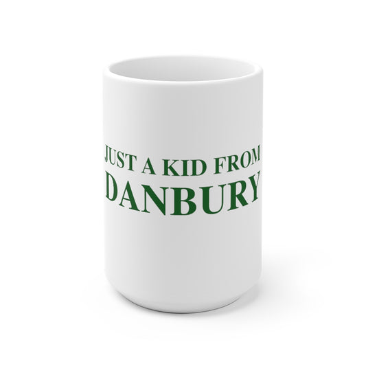 just a kid from danbury mug