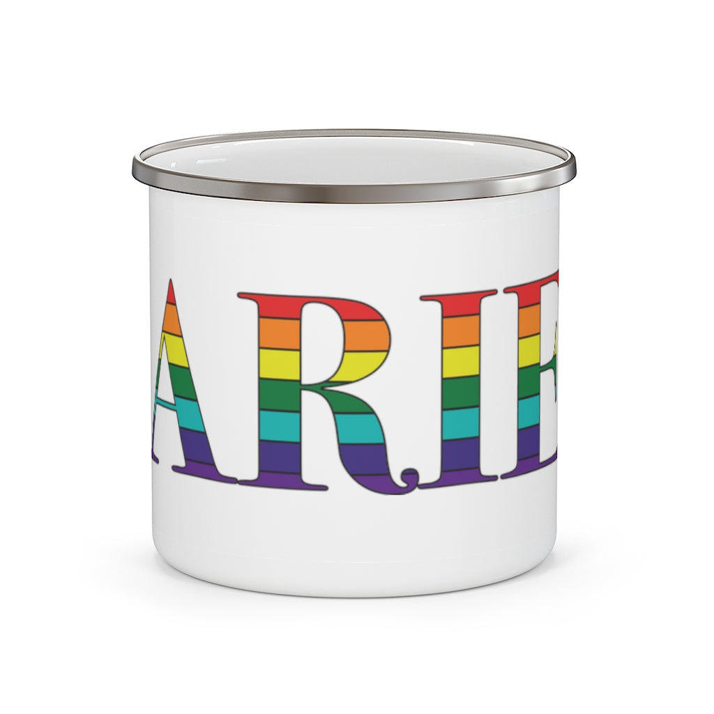 Darien rainbow pride camping mug