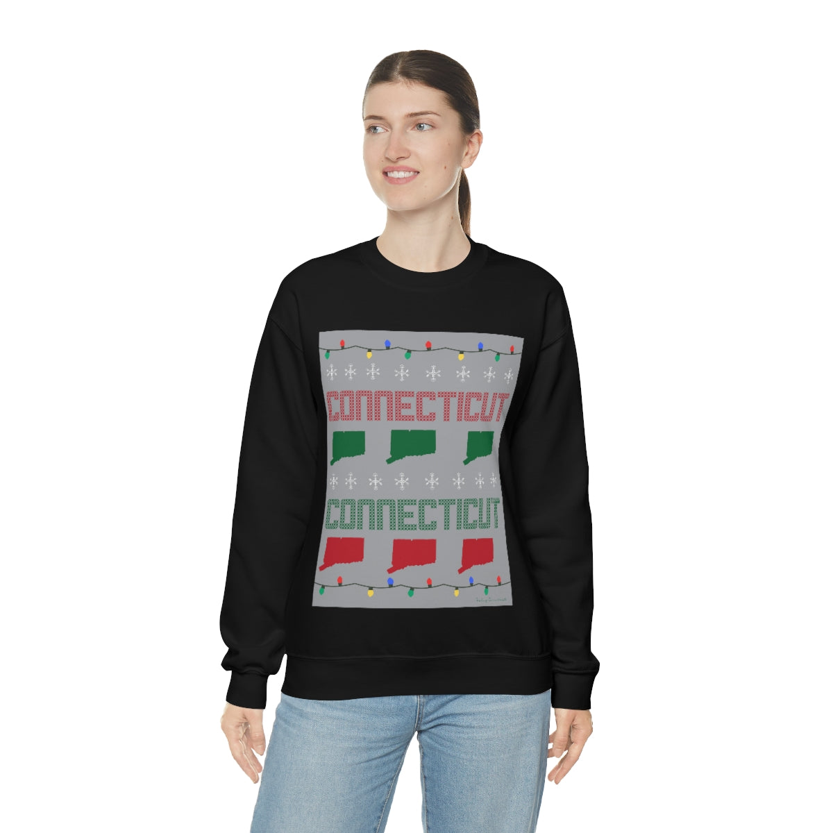 Connecticut Ugly Holiday Unisex Heavy Blend™ Crewneck Sweatshirt