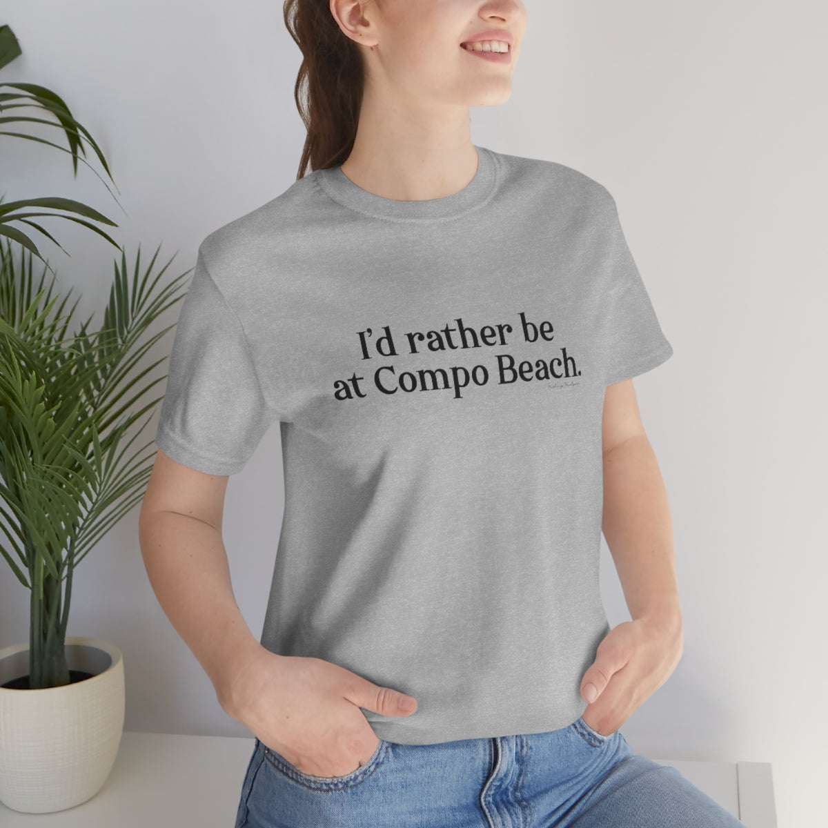 I'd rather be at Compo Beach. Unisex Jersey Short Sleeve Tee