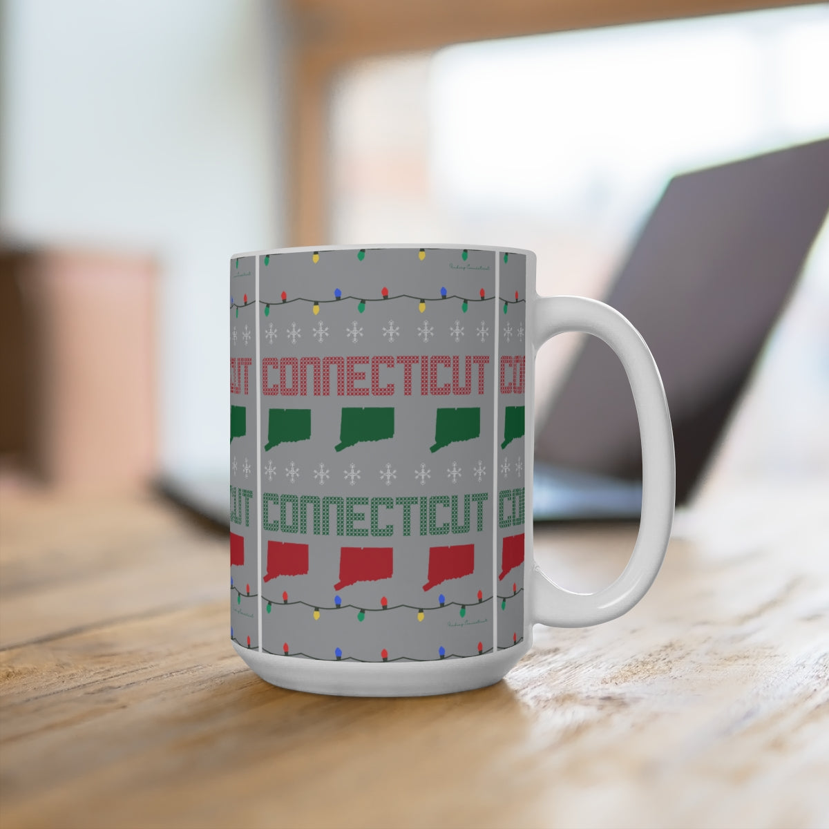 Connecticut Ugly Holiday Mug 15oz