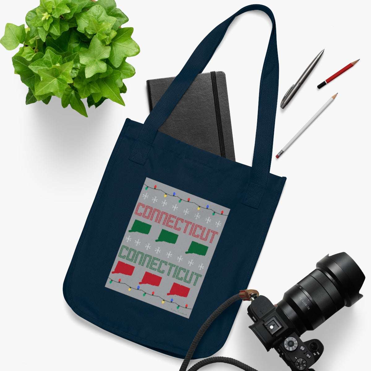 Connecticut Ugly Holiday Organic Canvas Tote Bag