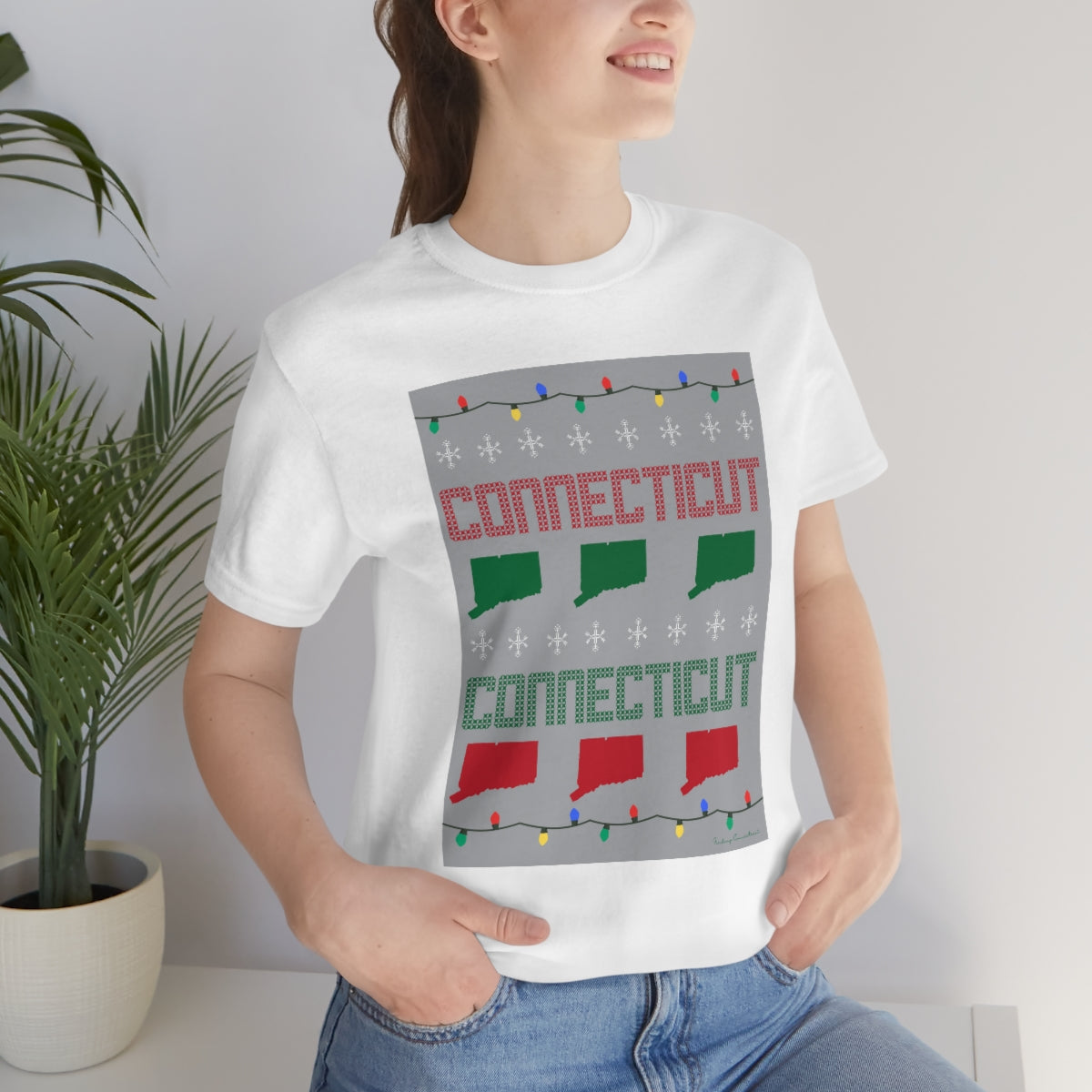 Connecticut Ugly Holiday Unisex Jersey Short Sleeve Tee