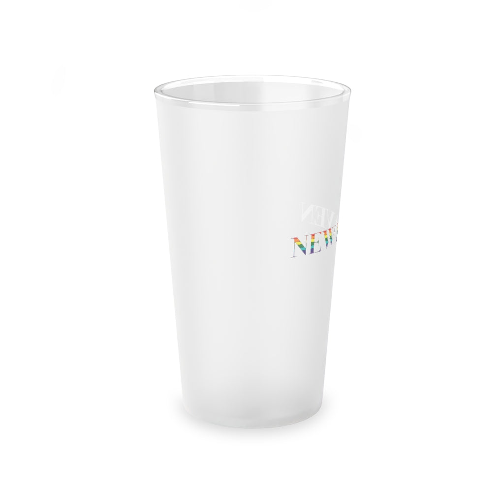 New Haven Rainbow Frosted Pint Glass, 16oz