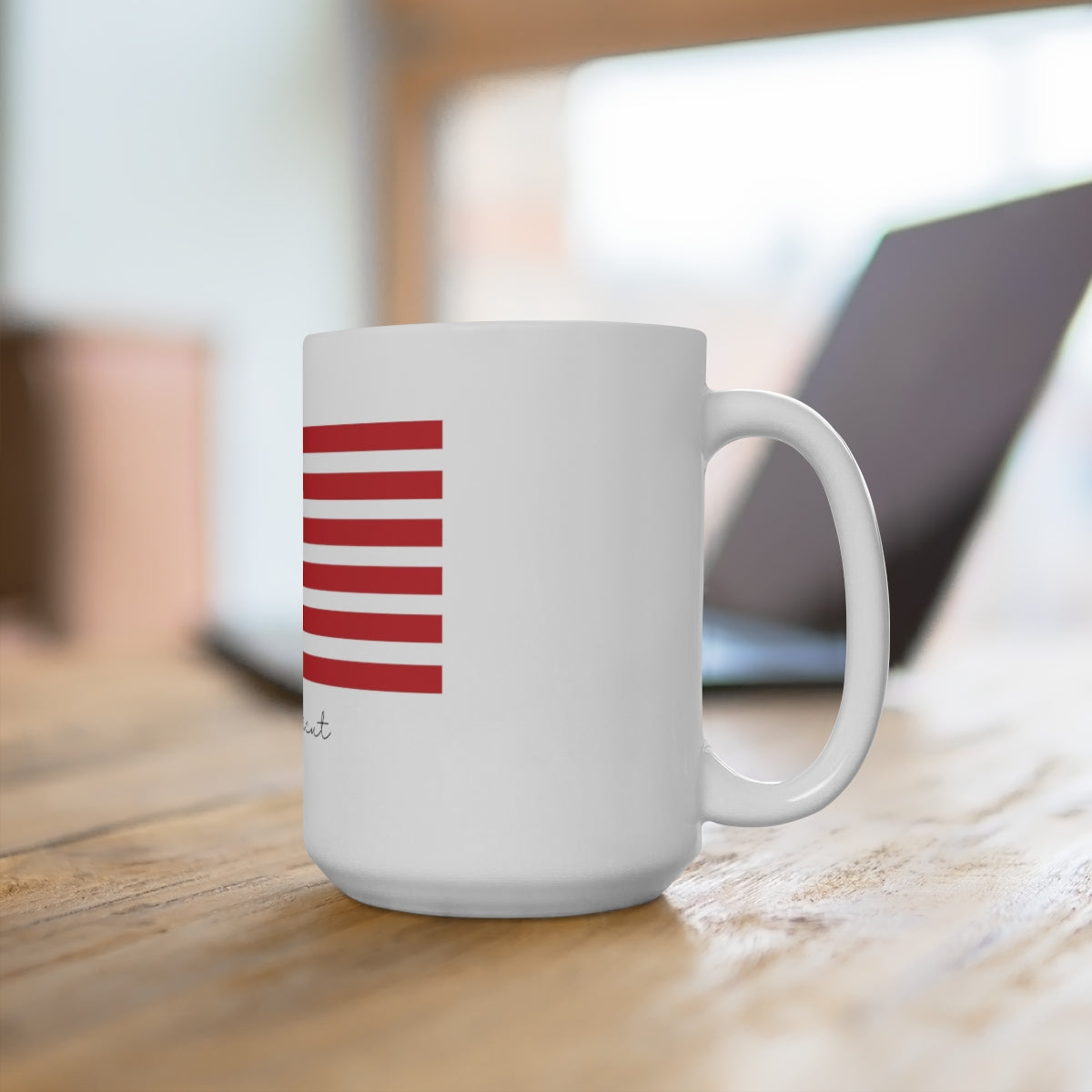 Connecticut Flag White Ceramic Mug