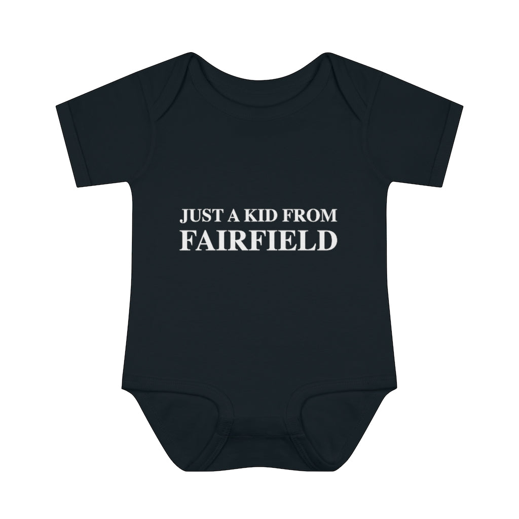 just a kid from fairfield ct / connecticut onsie 