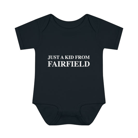 just a kid from fairfield ct / connecticut onsie 