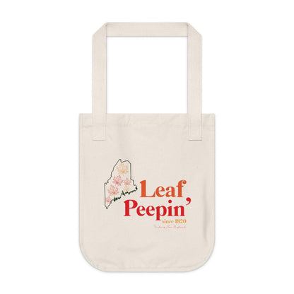 Leaf Peepin' Maine  Organic Canvas Tote Bag