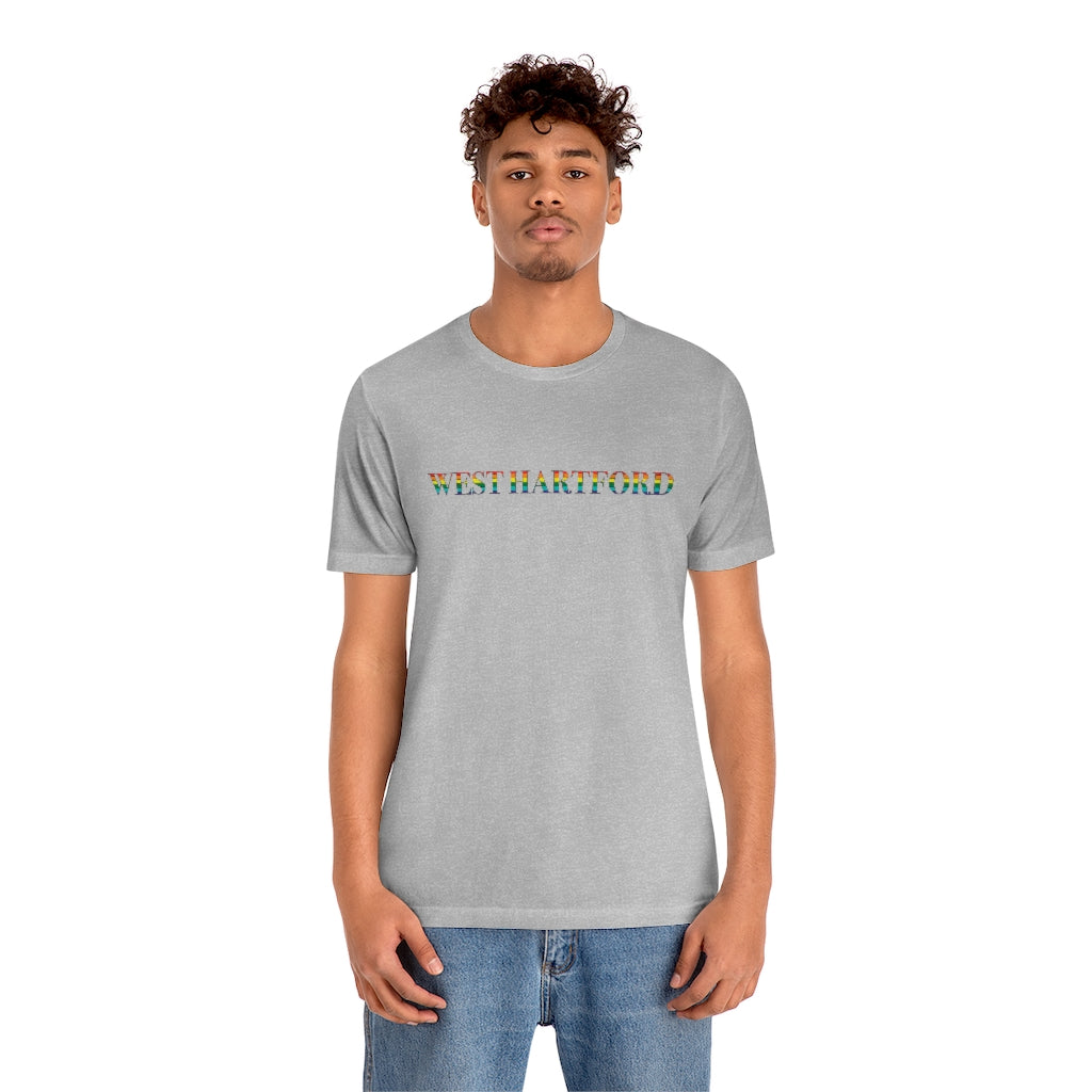 West Hartford Rainbow tee shirt.  West Hartford Connecticut tee shirts, hoodies sweatshirts, mugs, other apparel, home gifts, and souvenirs.  10% of the Proceeds of this collection will be donated to a Connecticut LGBTQ organization. Free USA shipping. 