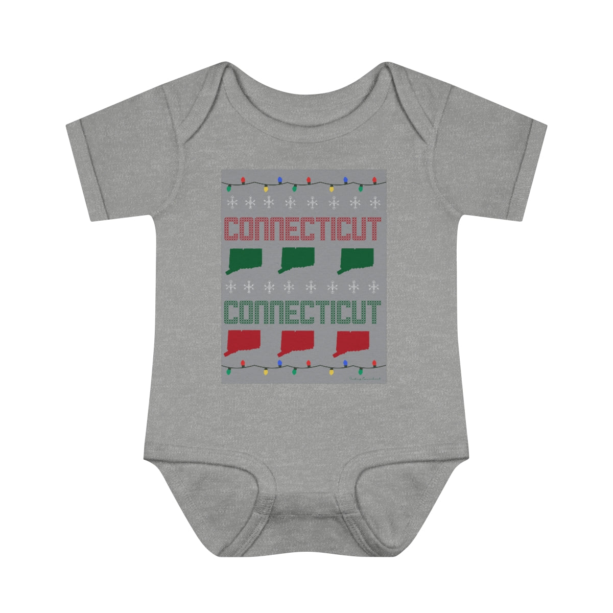 Connecticut Ugly Holiday Infant Baby Rib Bodysuit