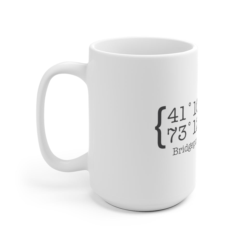 Bridgeport Coordinates White Ceramic Mug