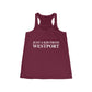 Just a kid from Westport Women's Flowy Racerback Tank