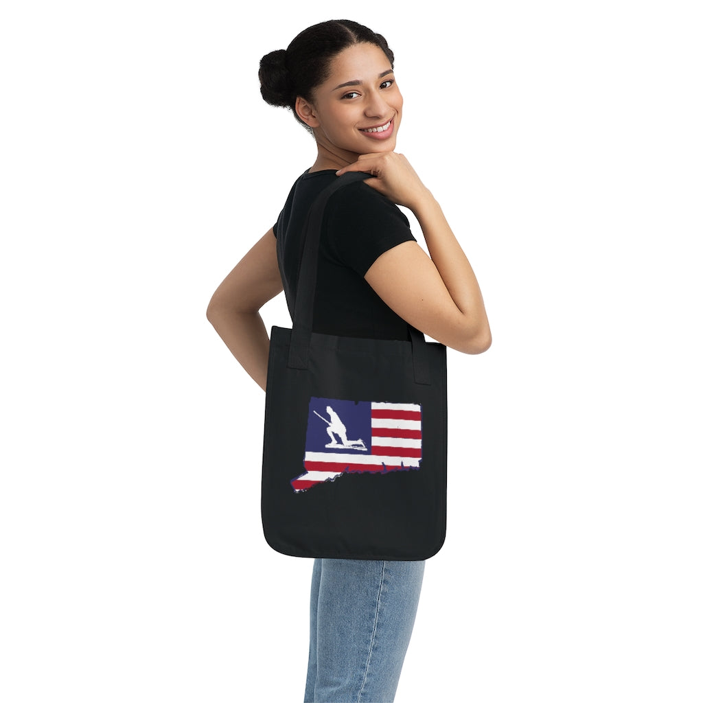 Minuteman Connecticut Flag Organic Canvas Tote Bag