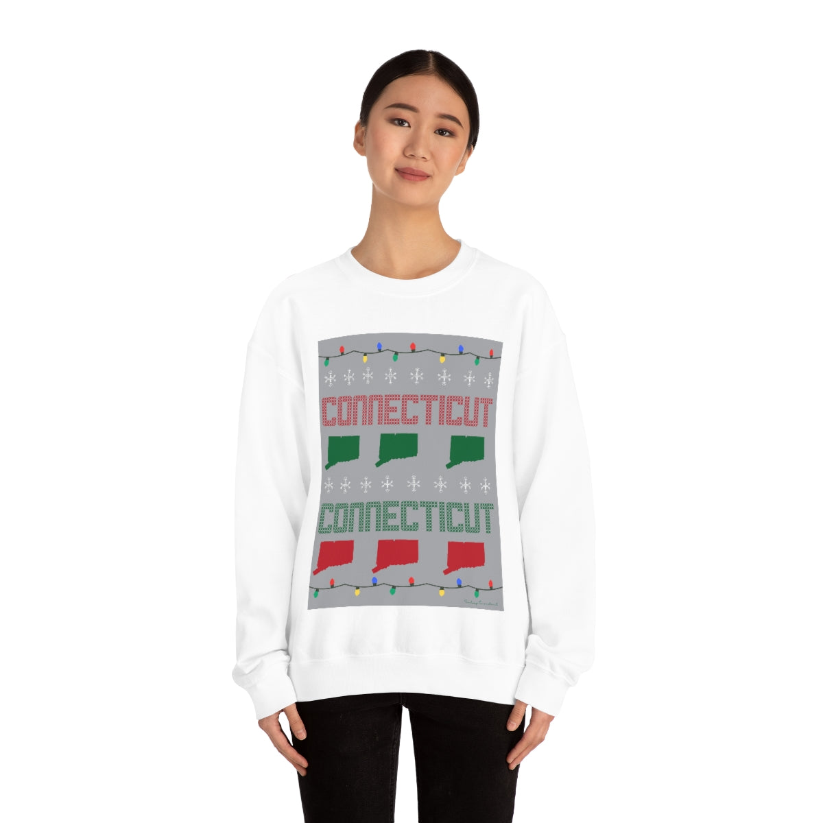 Connecticut Ugly Holiday Unisex Heavy Blend™ Crewneck Sweatshirt