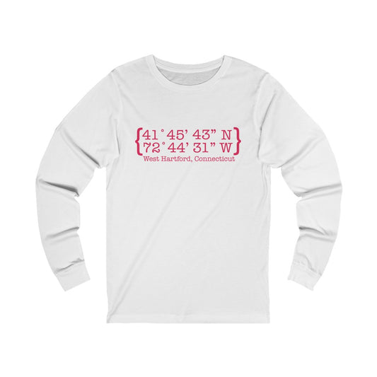 west hartford shirt. West Hartford Coordinates long sleeve tee.  West Hartford Connecticut tee shirts, hoodies sweatshirts, mugs, other apparel, home gifts, and souvenirs. Proceeds of this collection go to help Finding Connecticut’s brand. Free USA shipping. 