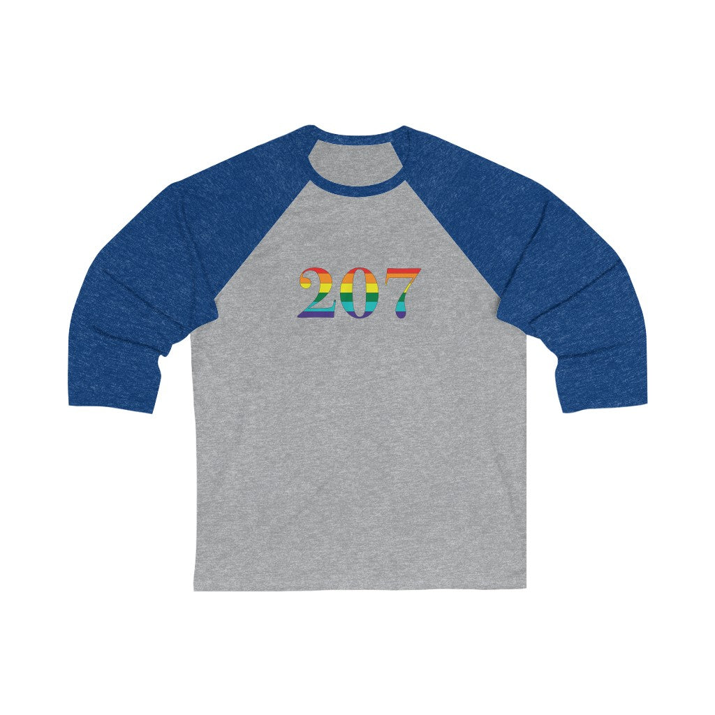 207 rainbow Unisex 3\4 Sleeve Baseball Tee