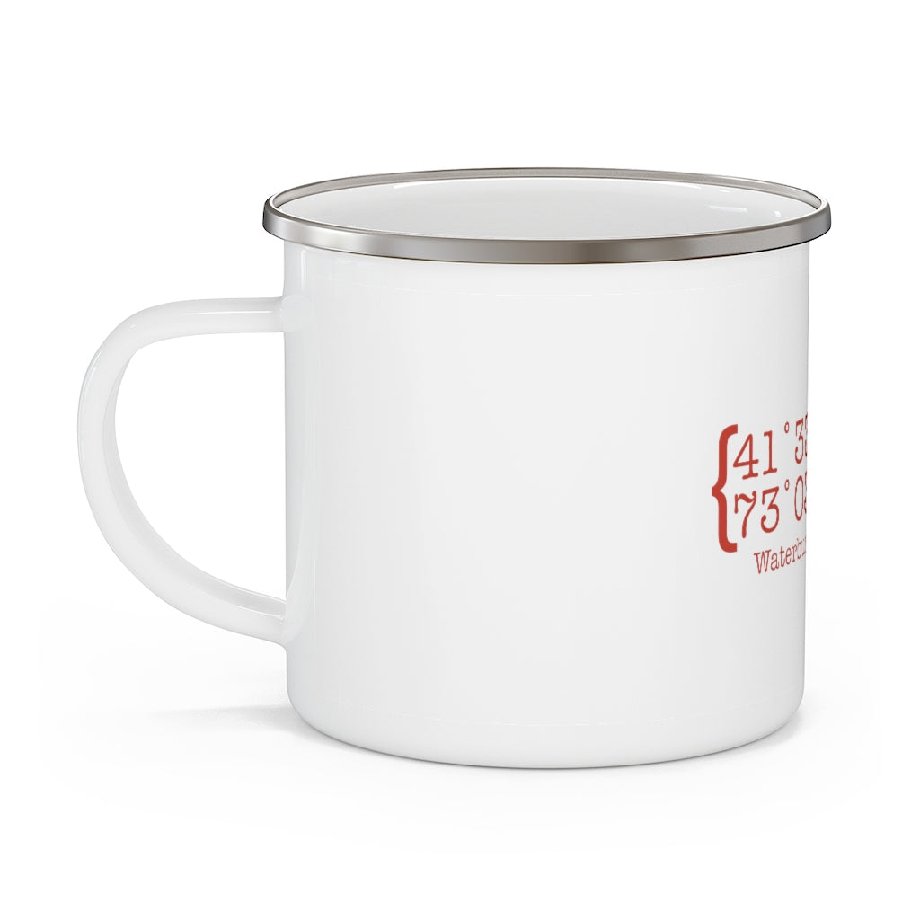 Waterbury Coordinates Enamel Camping Mug