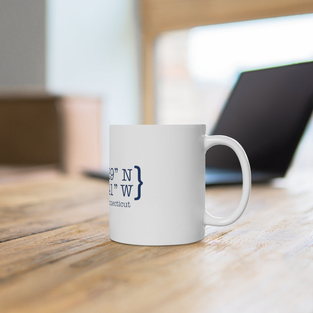 New Haven Coordinates White Ceramic Mug