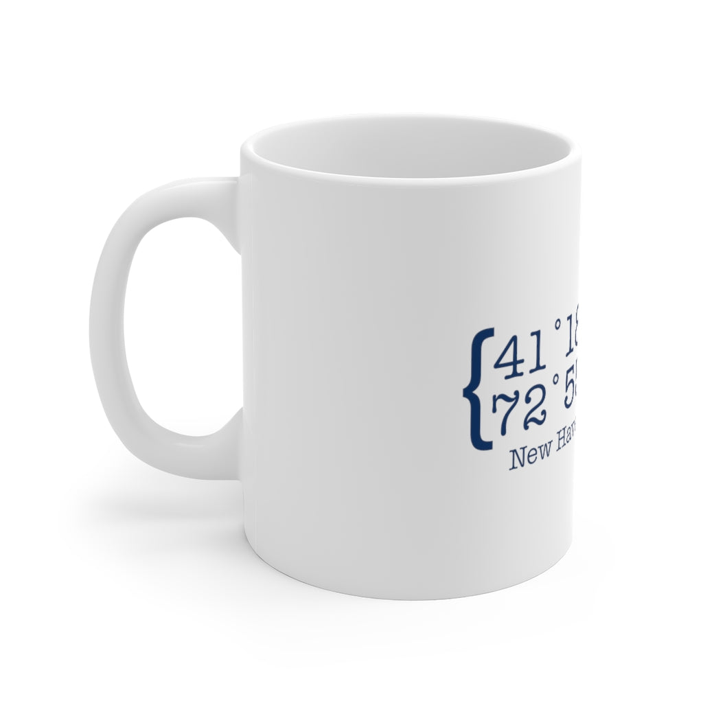 New Haven Coordinates White Ceramic Mug