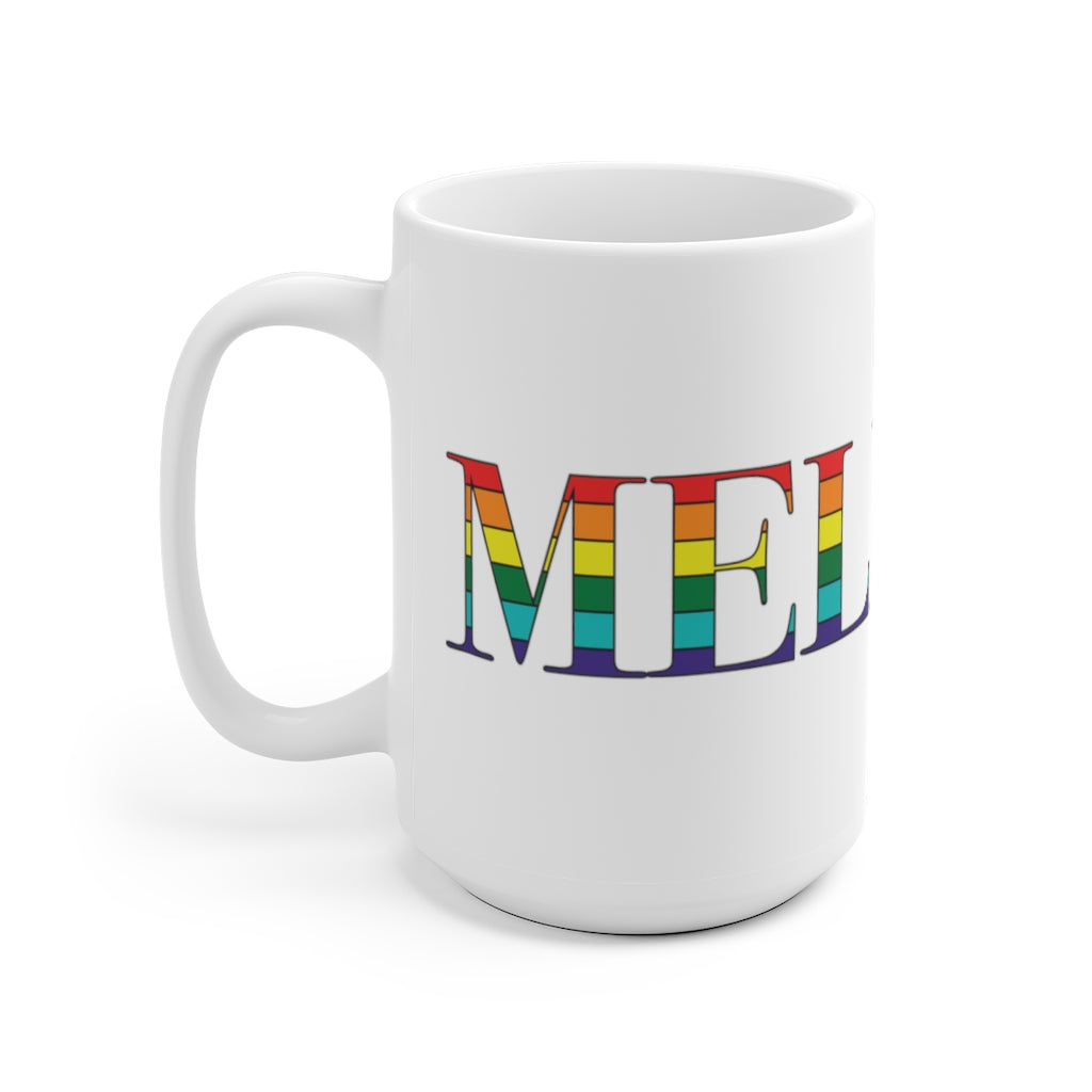 Melrose Rainbow White Ceramic Mug