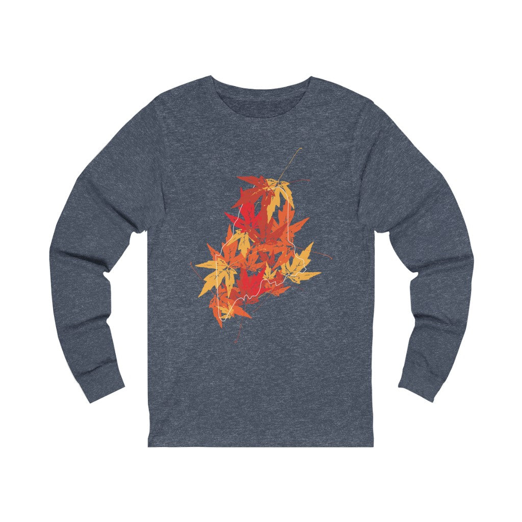 Maine leaves long sleeve tee shirt