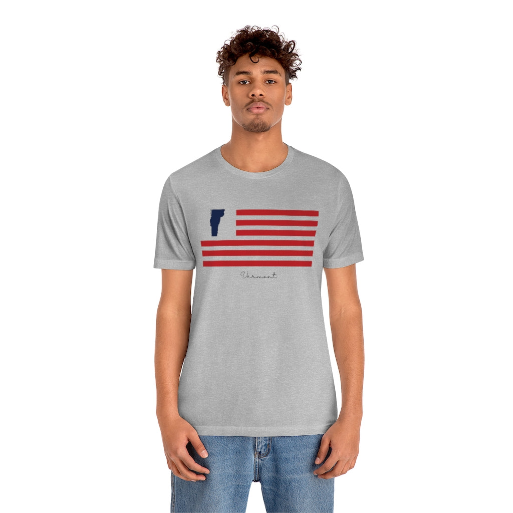 Vermont American Flag collection has tee shirts, mugs, reusable bags, and other apparel and gifts. All proceeds goes to help build the Finding New England brand and get our website up and going. Free shipping on all products. 