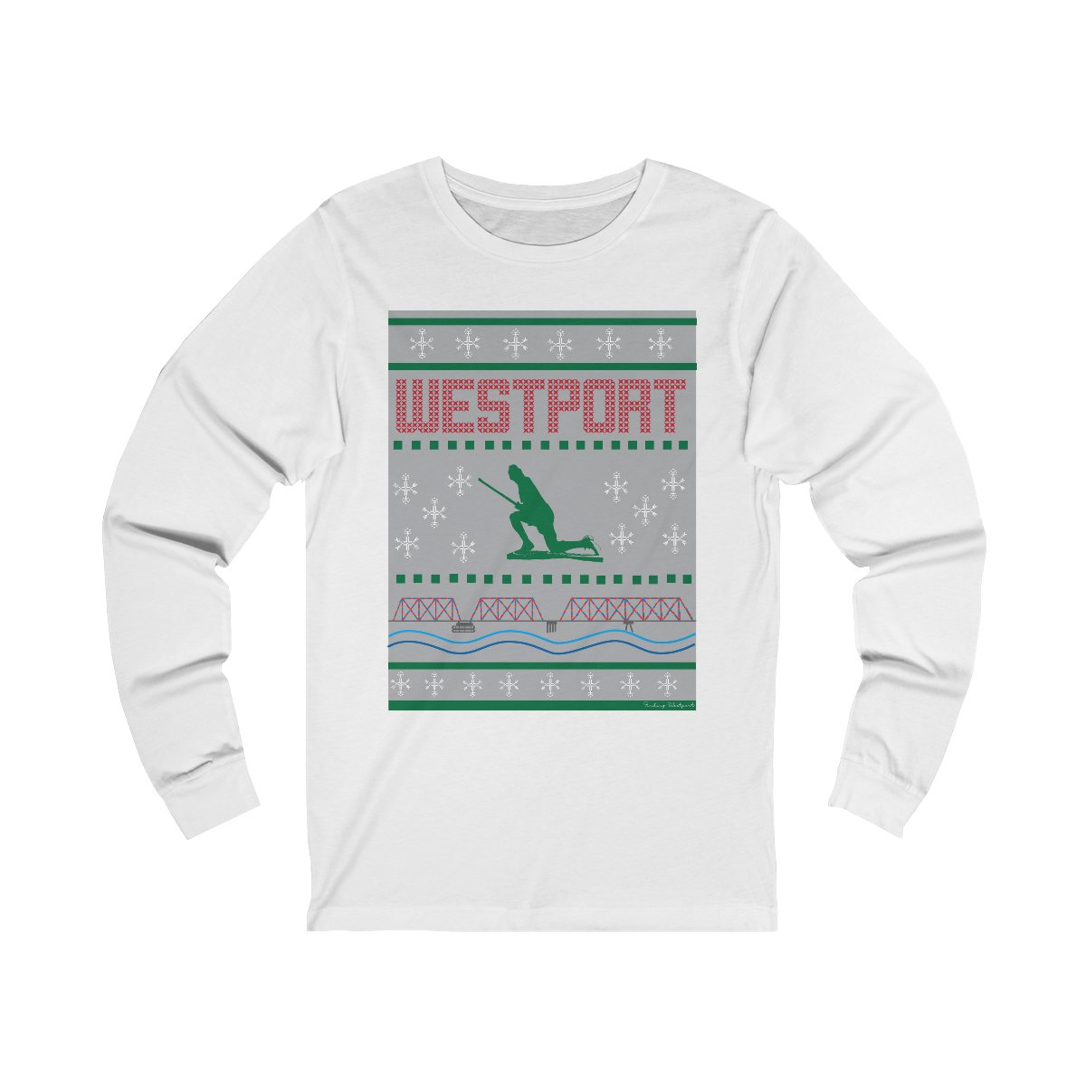 westport ct / connecticut ugly christmas sweater long sleeve tee shirt 