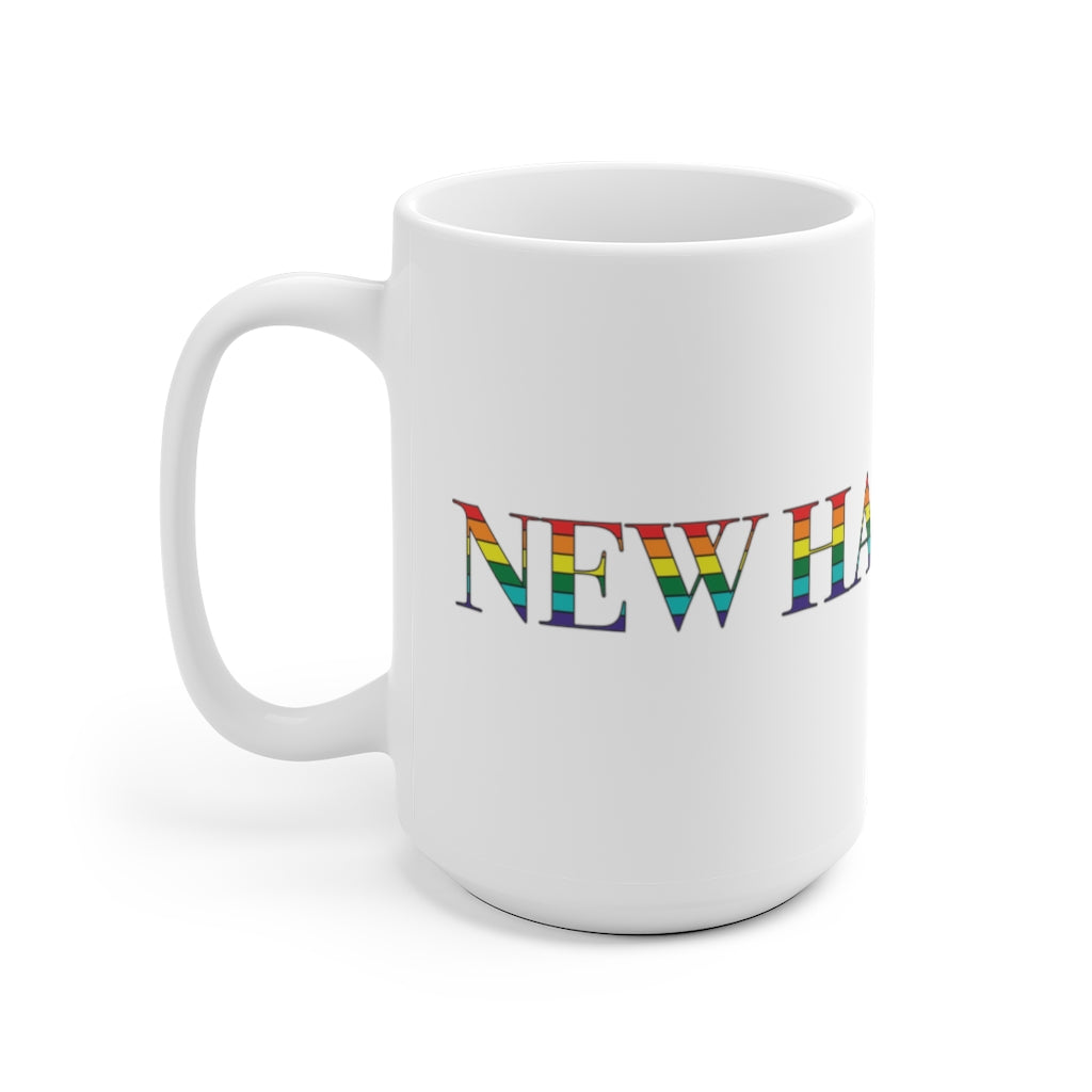 New Hampshire Rainbow White Ceramic Mug