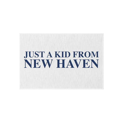 Just a kid from New Haven Outdoor Rug