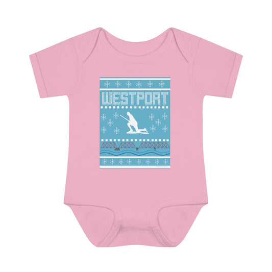 westport ct / connecticut ugly christmas sweater infant onesie 